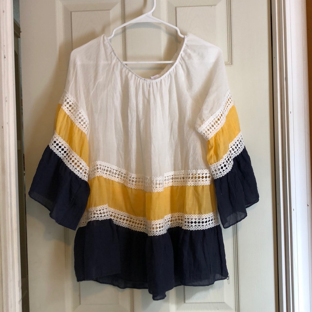 Blue, white, yellow Tunic